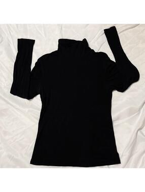 Herou Black Long Sleeve Turtleneck Top